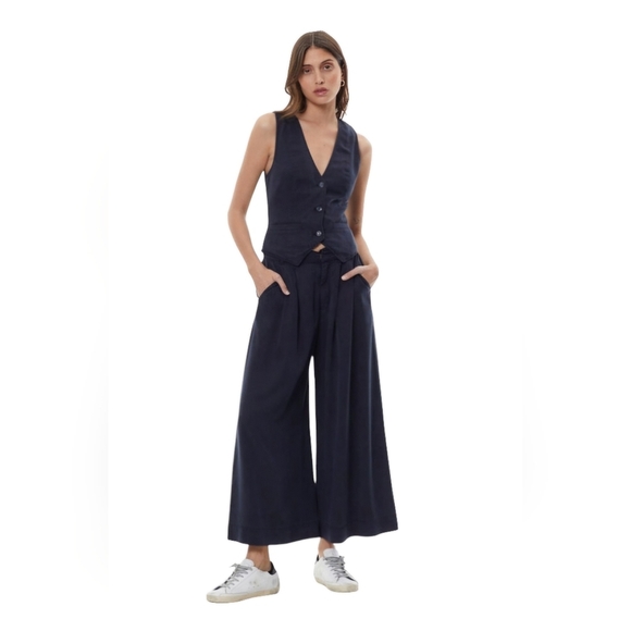 YFB Young Fabulous & Broke Calvin Crop Trouser Midnight Pigment Black Gaucho Sm - Picture 9 of 13